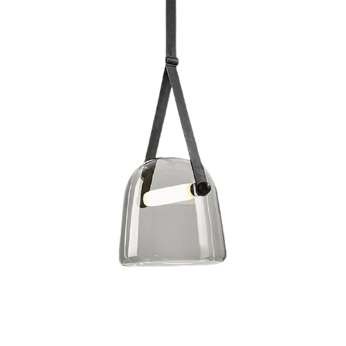 Industrial Pendant Light with Leather Cord | OpalDwell - OpalDwell