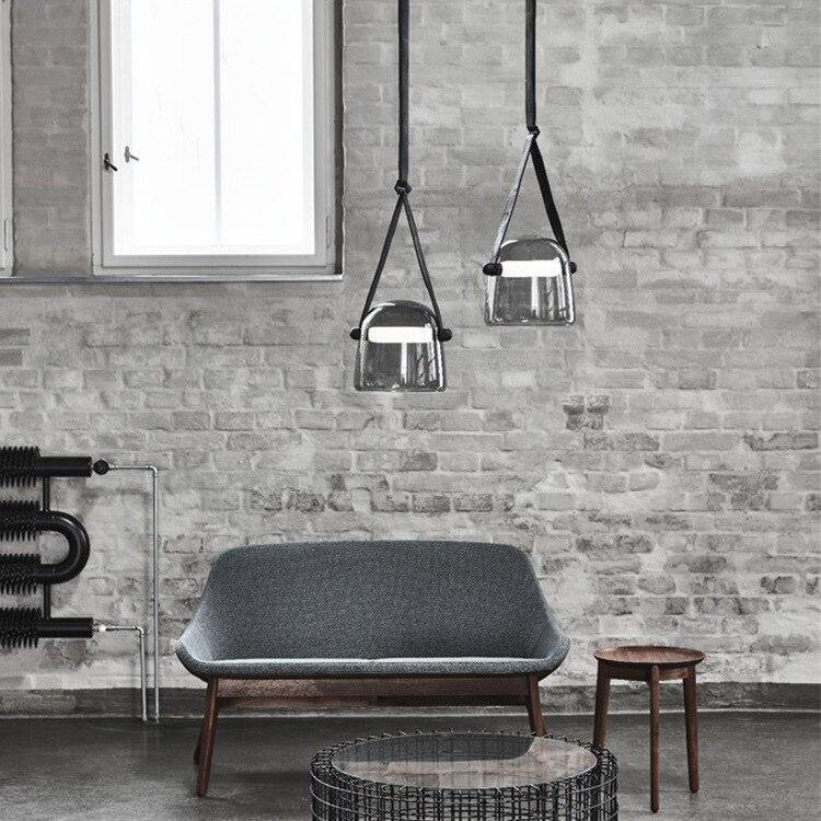 Industrial Pendant Light with Leather Cord | OpalDwell - OpalDwell