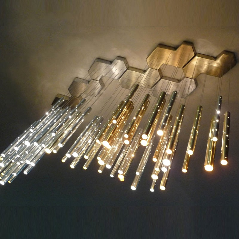 Radiant Elongated Cylindrical Chandelier | OpalDwell - OpalDwell