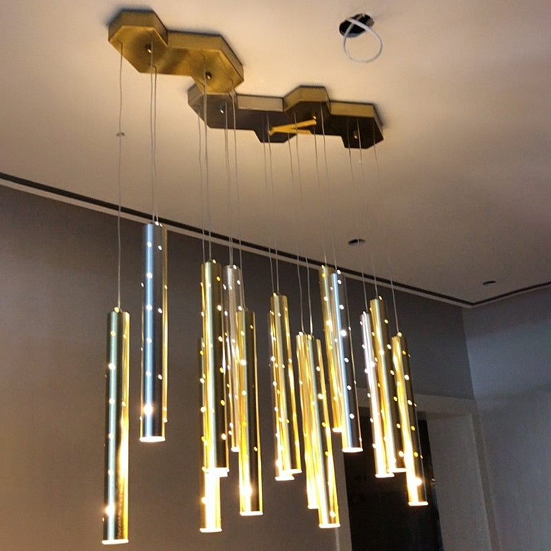 Radiant Elongated Cylindrical Chandelier | OpalDwell - OpalDwell