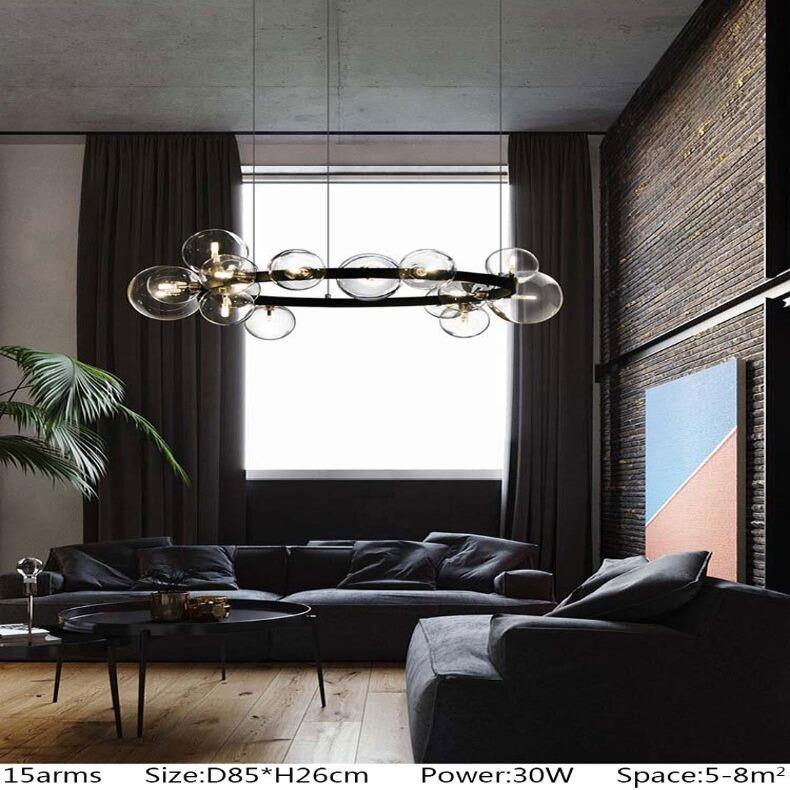 NoirLuxe | Glorious Chandelier With Black Glass Bulbs | OpalDwell - OpalDwell