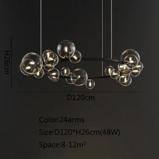 NoirLuxe | Glorious Chandelier With Black Glass Bulbs | OpalDwell - OpalDwell