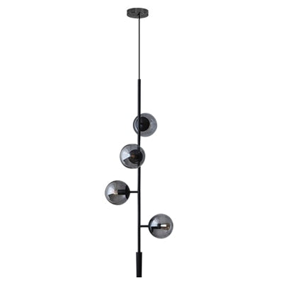 Solara Six-Sphere Amber Glass Pendant Light with Gold Rods - OpalDwell