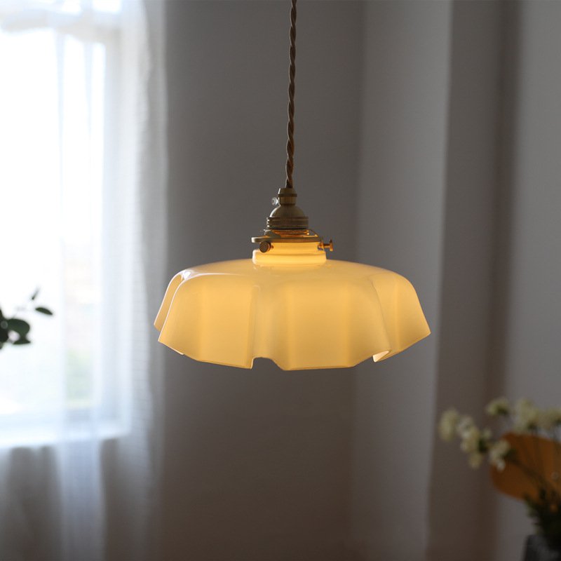 Elowen | Retro Draped Flower Glass Ceiling And Pendant Light | OpalDwell - OpalDwell