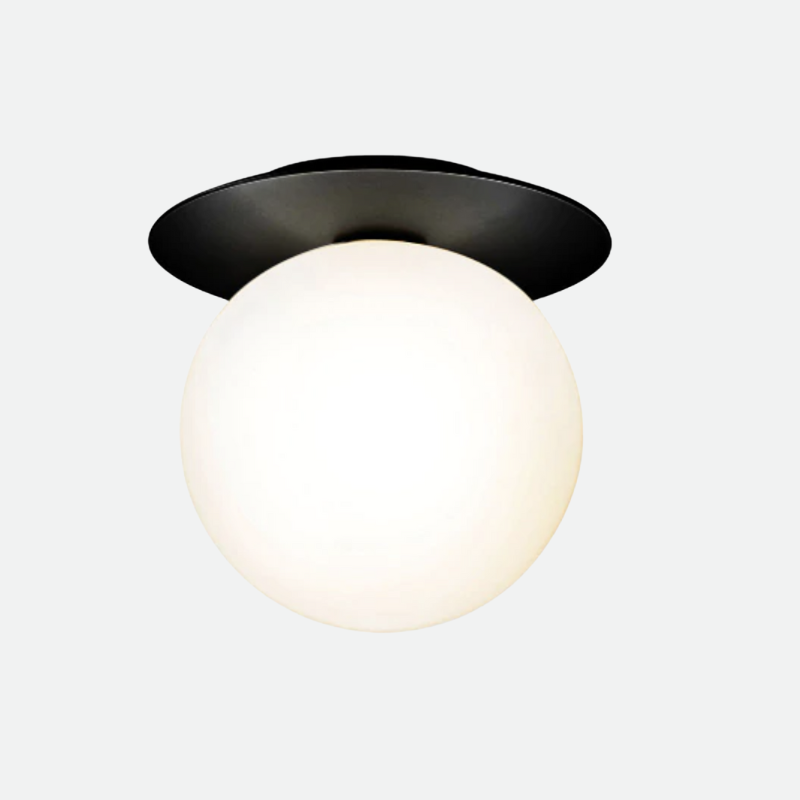 Globe Ceiling Light With Metal Plate | OpalDwell - OpalDwell