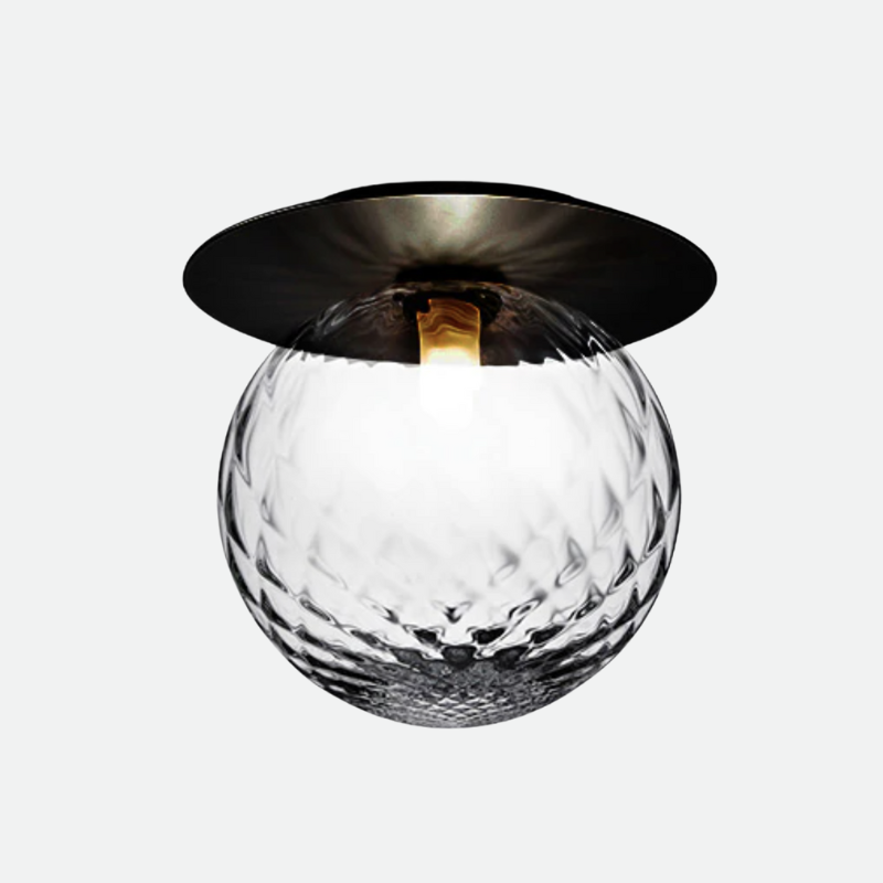 Globe Ceiling Light With Metal Plate | OpalDwell - OpalDwell