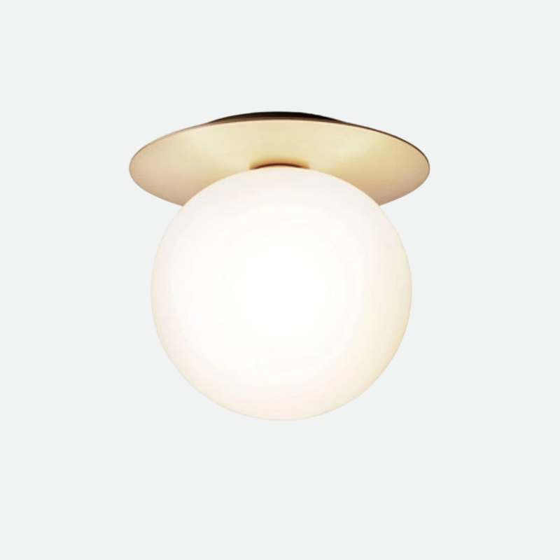 Globe Ceiling Light With Metal Plate | OpalDwell - OpalDwell