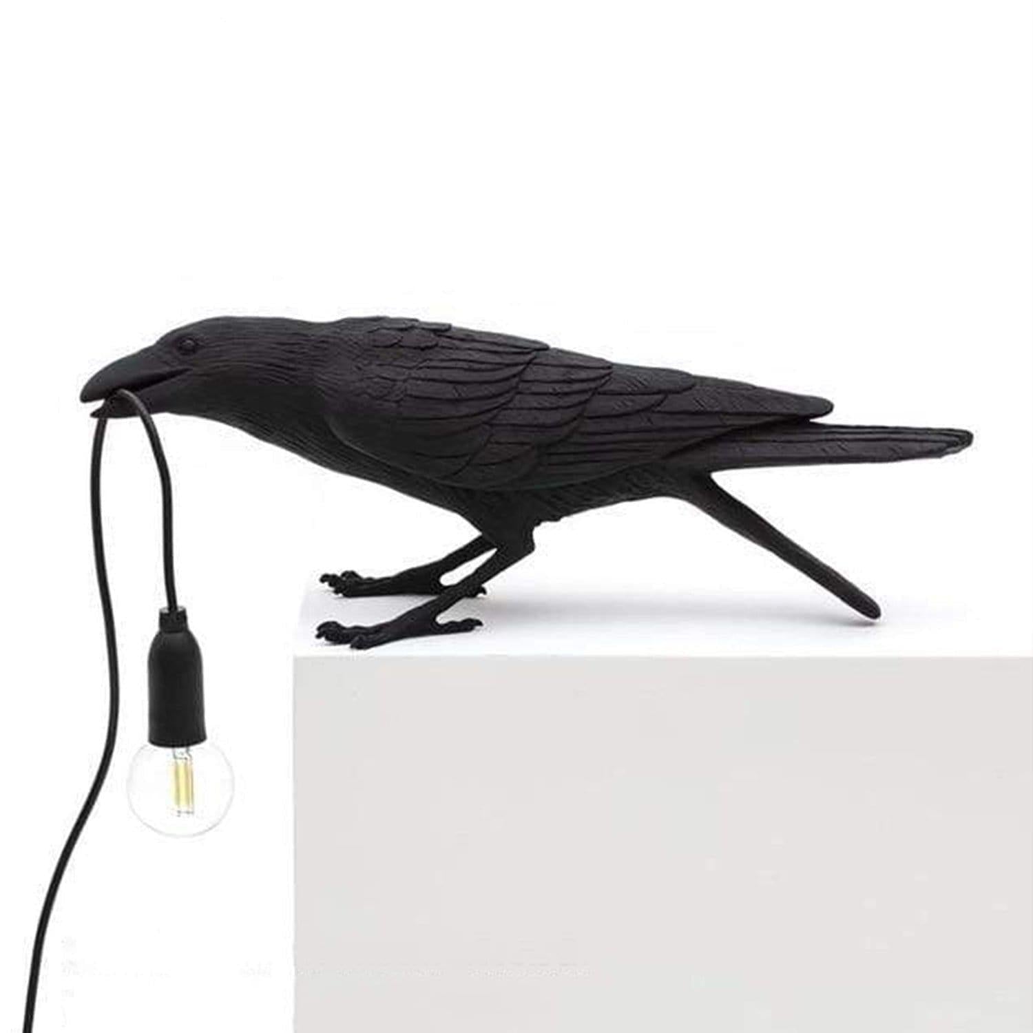 Rookhaven Whimsical Raven Bird Table Lamp for Living Room - OpalDwell