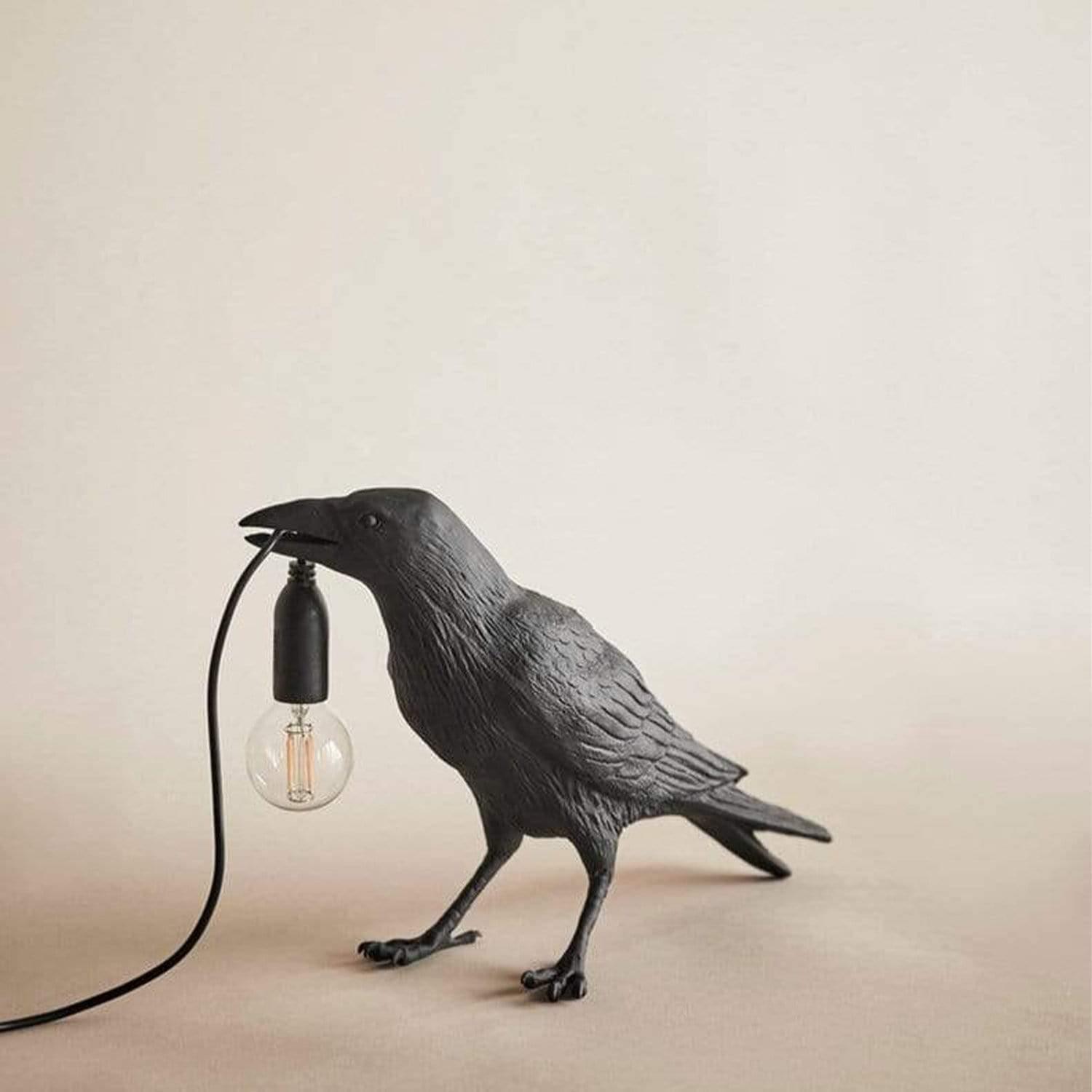 Rookhaven Whimsical Raven Bird Table Lamp for Living Room - OpalDwell