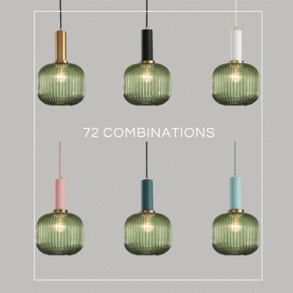 Nordic Fluted Glass Pendant Lamp for Modern Interiors OpalDwell