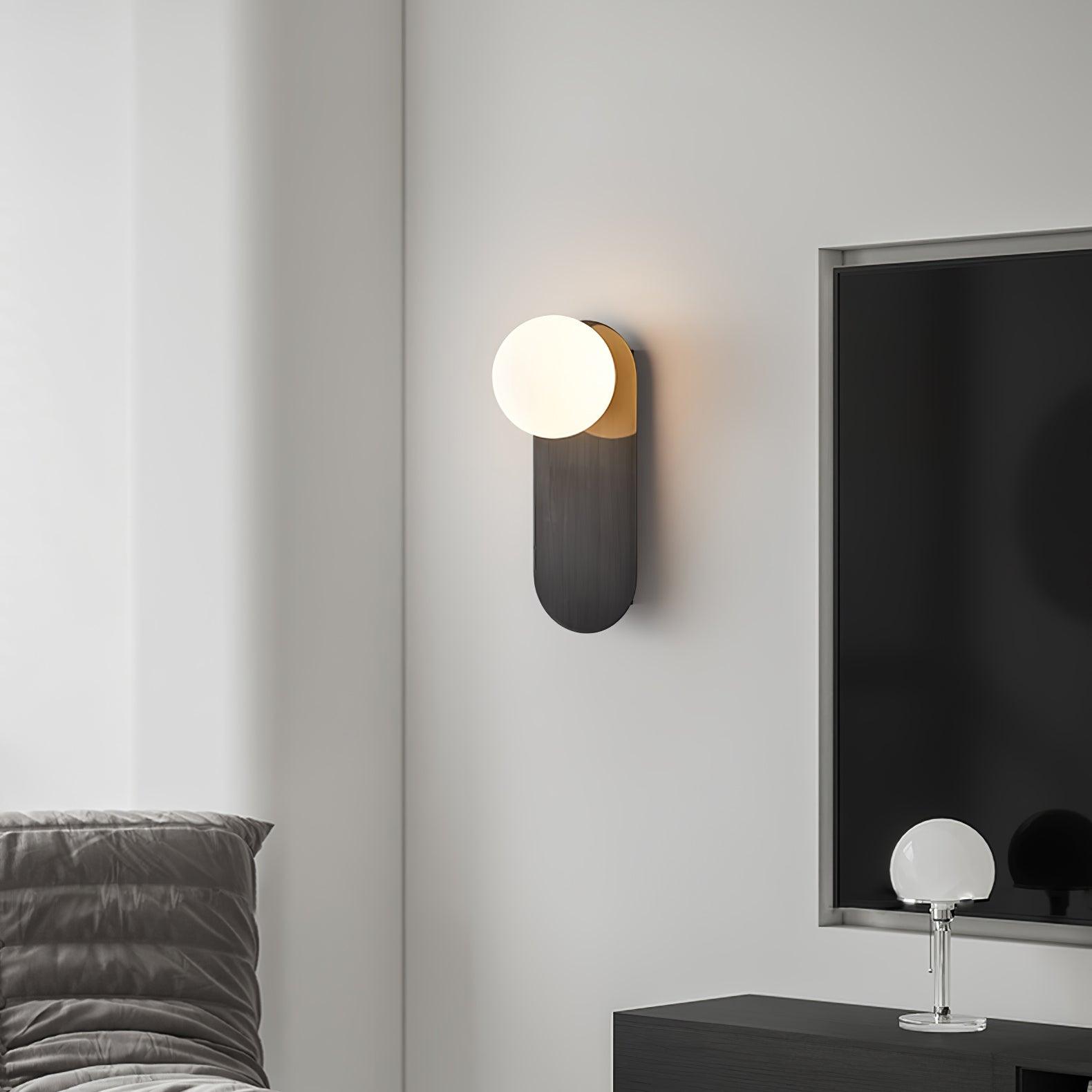 Aurel Flat Base Globe Sconce Modern Round Light Fixture - OpalDwell