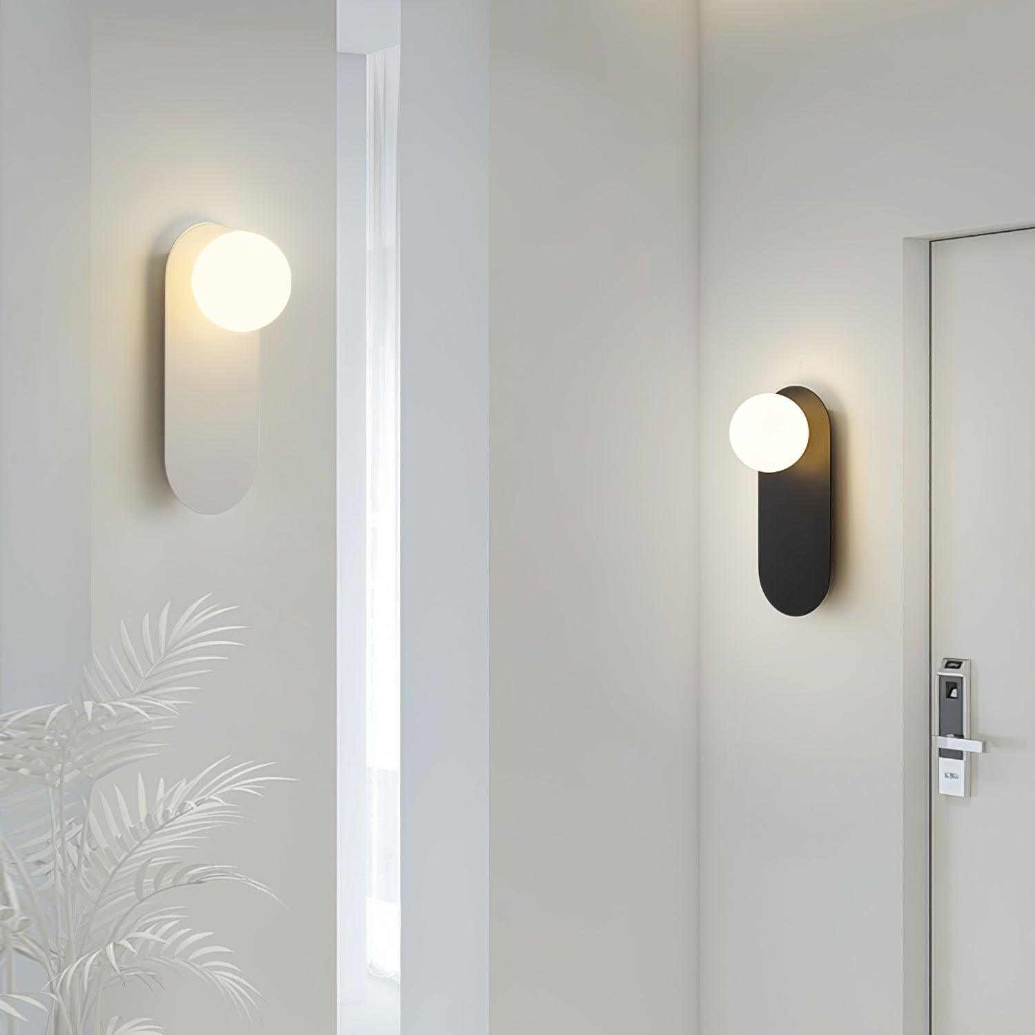 Aurel Flat Base Globe Sconce Modern Round Light Fixture - OpalDwell