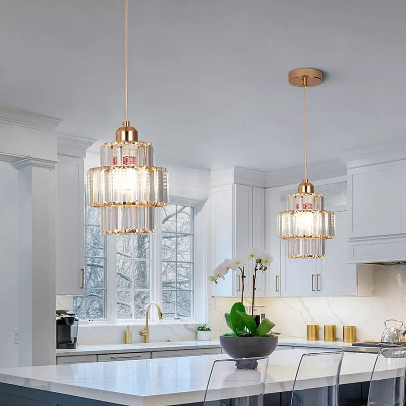 Aurelia Striated Crystal Ceiling Light With Elegant Cord - OpalDwell