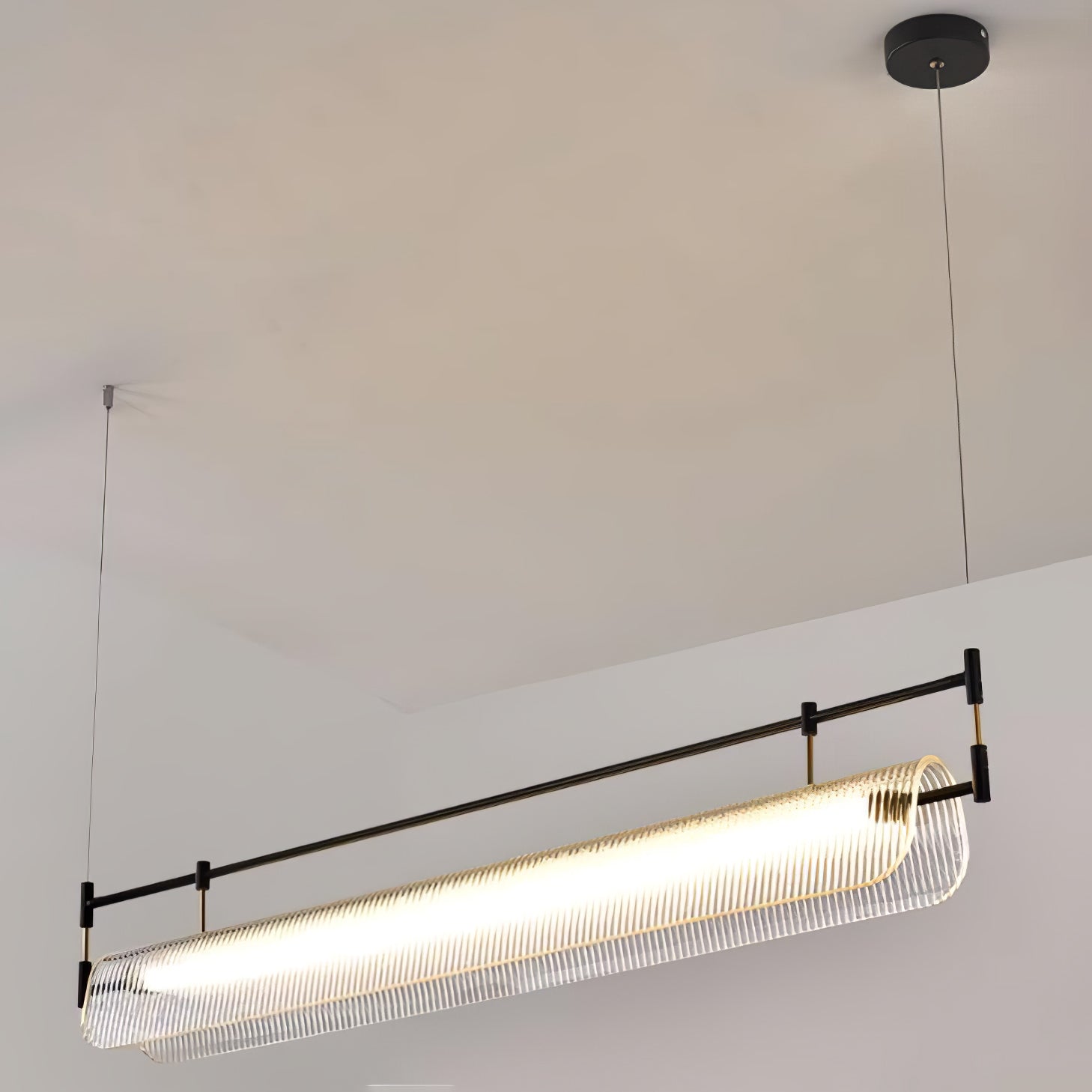 NovaLine Linear Strip Chandelier in Modern Metal Finish - OpalDwell