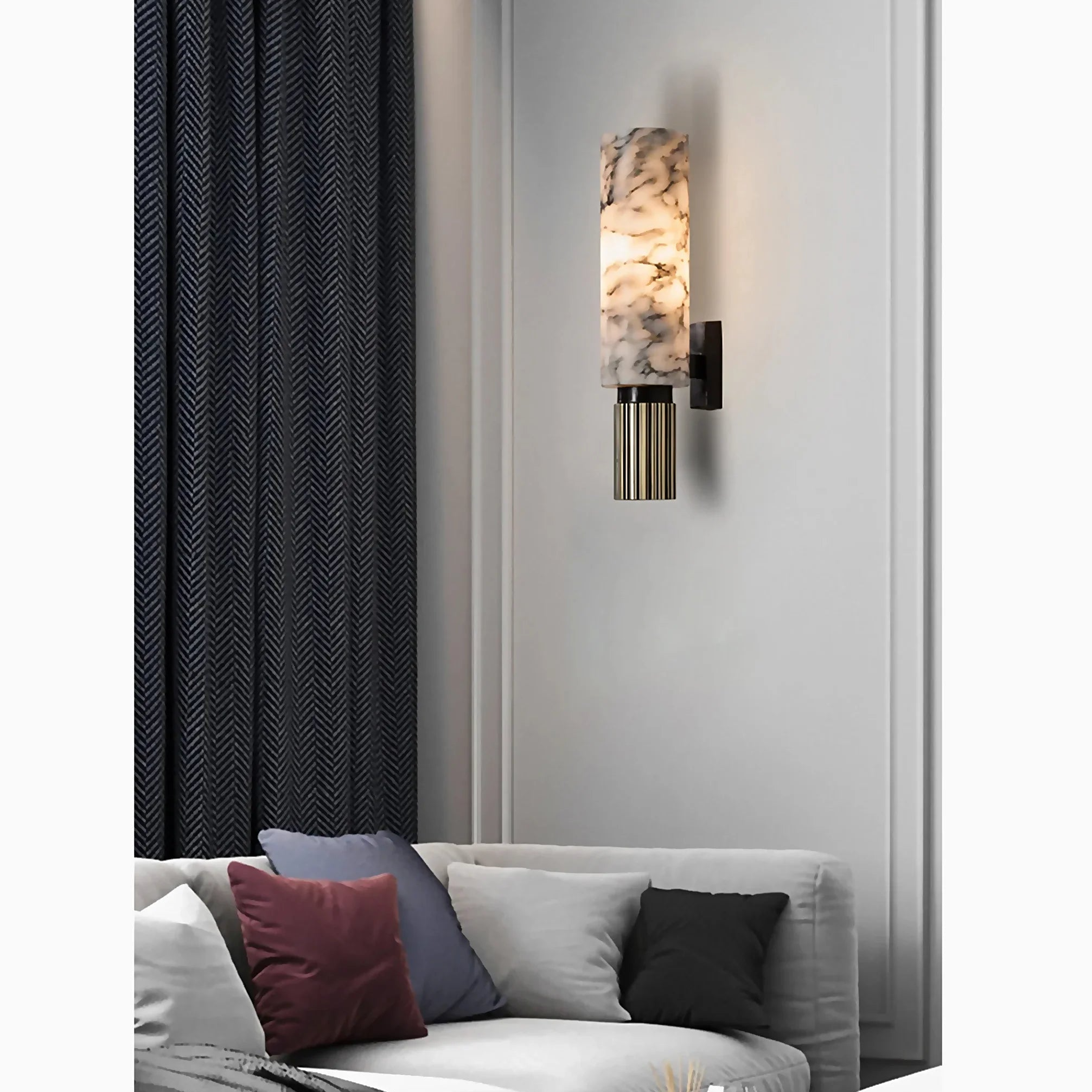 Astra Marble Wall Lamp Dimmable for Living Rooms and Entryways - OpalDwell