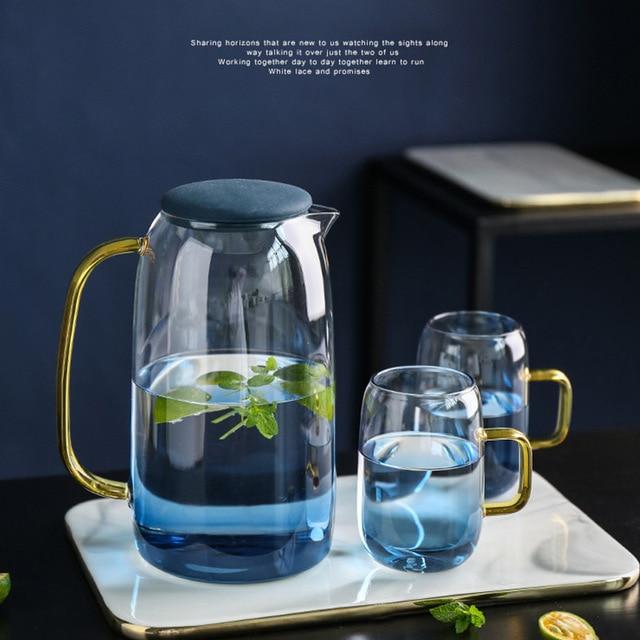 Azure Ombre Glass Pitcher Set | OpalDwell - OpalDwell