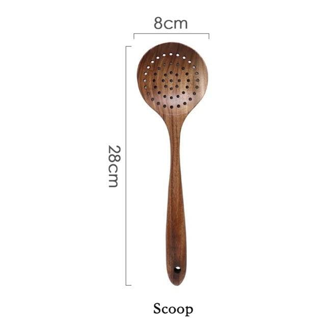 EcoTeak Kitchen Utensil Set Gentle On Nonstick Pots - OpalDwell