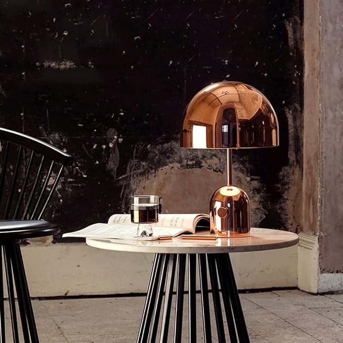 AstraLume Copper Finish Table Lamp for Warm Ambience - OpalDwell