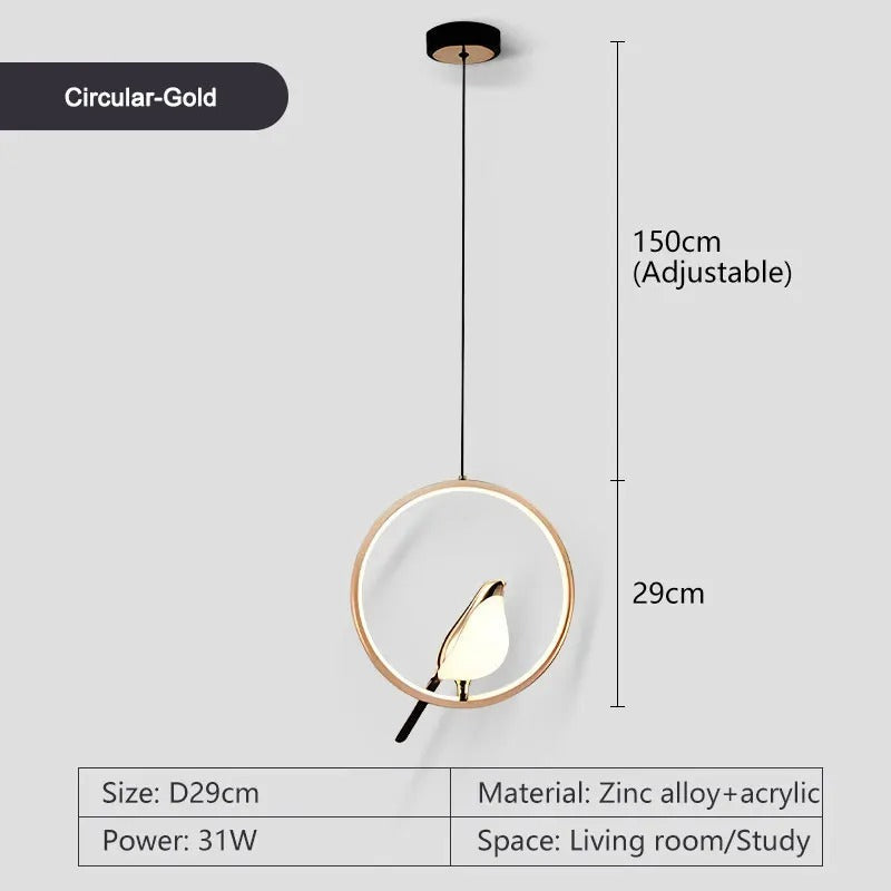 LumaBird Circle LED Pendant Light for Modern Ceilings - OpalDwell