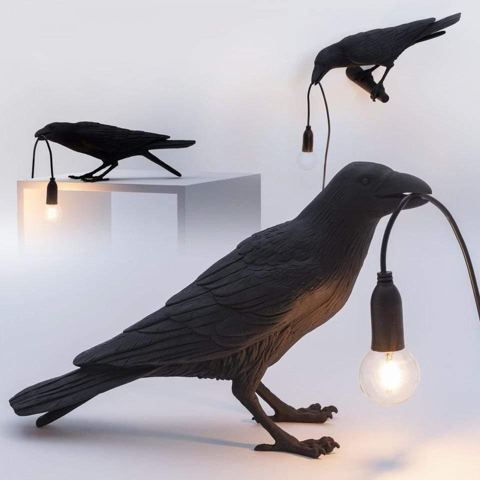 Rookhaven Whimsical Raven Bird Table Lamp for Living Room - OpalDwell