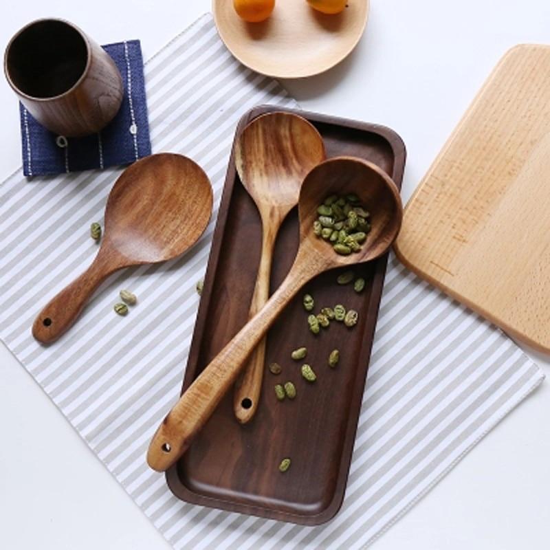 Hearthwood Teak Kitchen Utensils Set | OpalDwell - OpalDwell