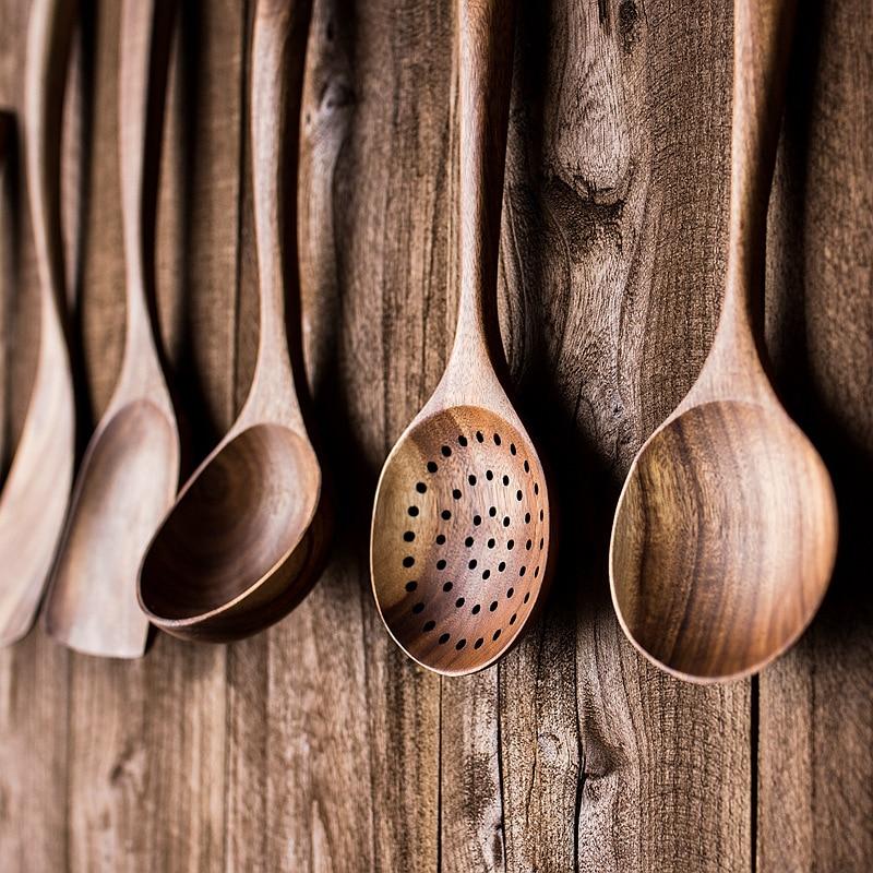 Hearthwood Teak Kitchen Utensils Set | OpalDwell - OpalDwell