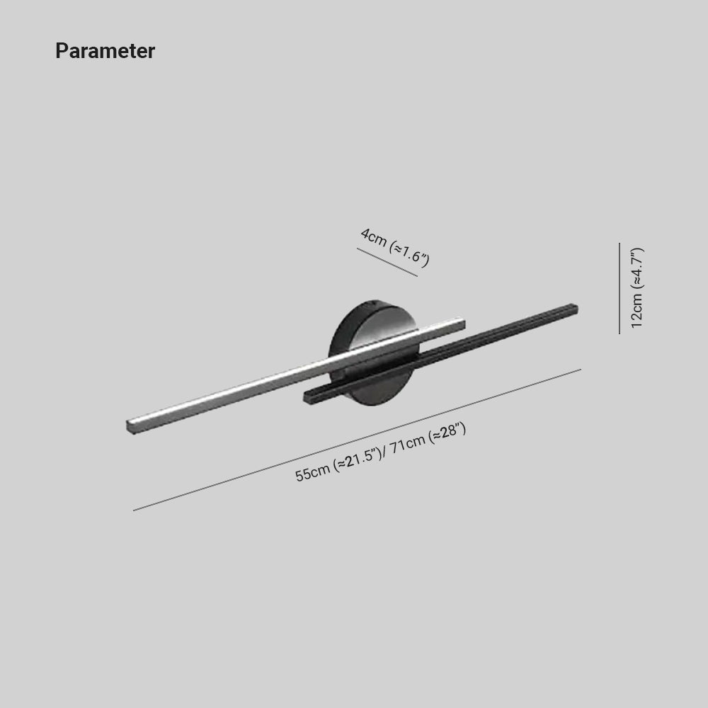 Fjordra Nordic Disc and Linear LED Wall Lamp Black White - OpalDwell