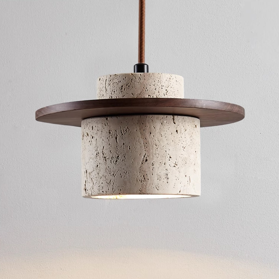 Aurelia Travertine Pendant Lamp With Retro Matte Finish - OpalDwell