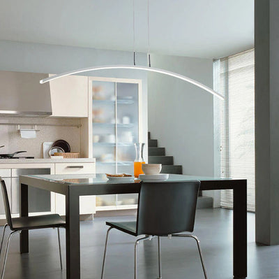 LumenNova Curve Pendant Lamp With Warm Ambient LED Glow - OpalDwell