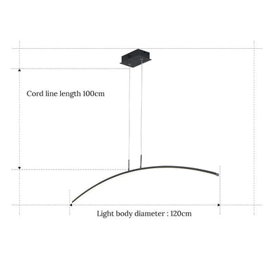 LumenNova Curve Pendant Lamp With Warm Ambient LED Glow - OpalDwell