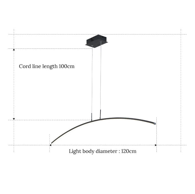 LumenNova Curve Pendant Lamp With Warm Ambient LED Glow - OpalDwell