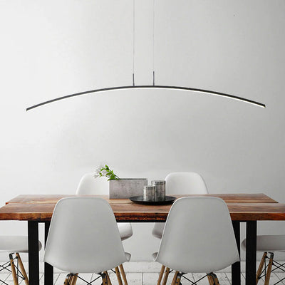 LumenNova Curve Pendant Lamp With Warm Ambient LED Glow - OpalDwell