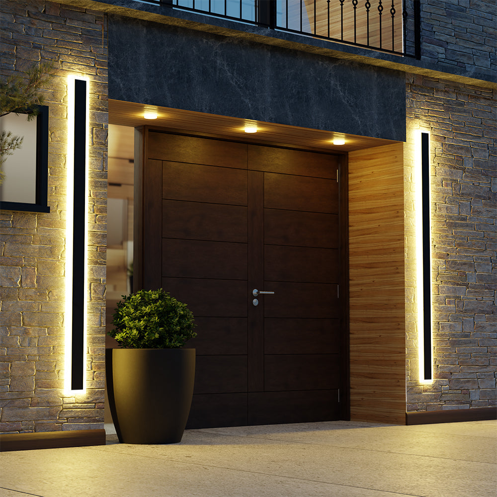Frostline Linear Outdoor Wall Lamp with Acrylic Pane - OpalDwell