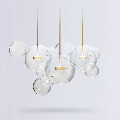 Nordic Snowball Glass Chandelier With Matte Or Clear Orbs - OpalDwell