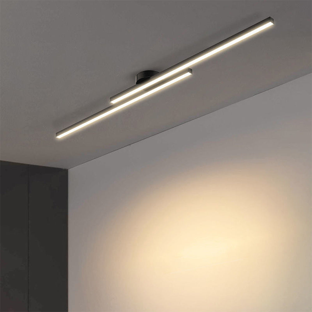 LumenVale Minimalist Aluminum LED Semi Flush Ceiling Light For Living Rooms OpalDwell