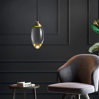 Auriga Crystal Glass Pendant Light With Brass Finish - OpalDwell