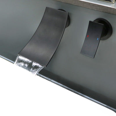 Sleek Single Lever Wall Mounted Waterfall Faucet for Bathroom Sink | OpalDwell OpalDwell