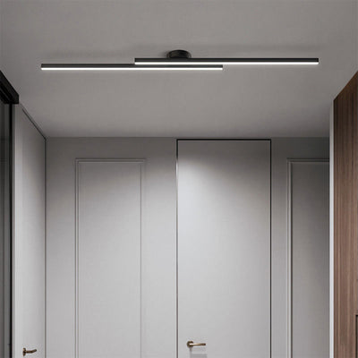 LumenVale Minimalist Aluminum LED Semi Flush Ceiling Light For Living Rooms OpalDwell