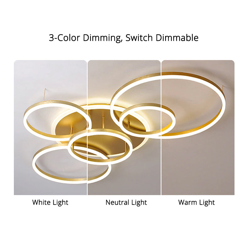 LunaRing LED Ceiling Light with Soft Tranquil Ambient Glow - OpalDwell