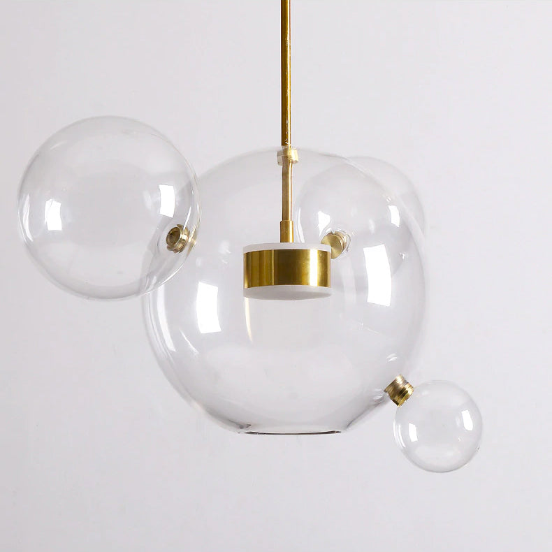 Nordic Snowball Glass Chandelier With Matte Or Clear Orbs - OpalDwell