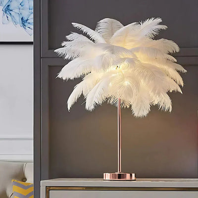 FeatherLuxe Glow Lamp | Soft Ambient Light for Living Rooms - OpalDwell
