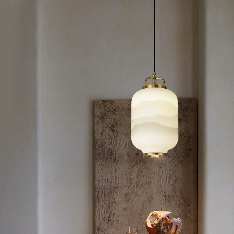 Frosted Glass Pendant Light For Contemporary Ceiling Lamp OpalDwell