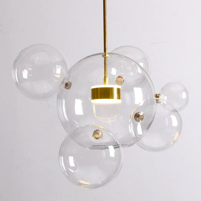 Nordic Snowball Glass Chandelier With Matte Or Clear Orbs - OpalDwell