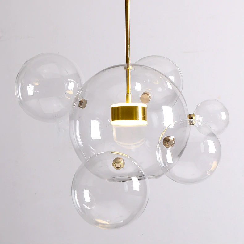 Nordic Snowball Glass Chandelier With Matte Or Clear Orbs - OpalDwell
