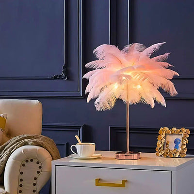 FeatherLuxe Glow Lamp | Soft Ambient Light for Living Rooms - OpalDwell