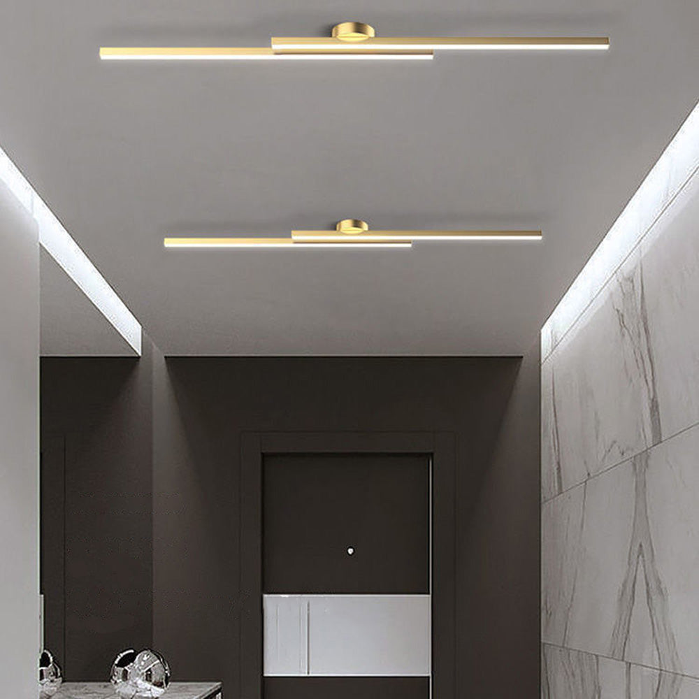 LumenVale Minimalist Aluminum LED Semi Flush Ceiling Light For Living Rooms OpalDwell