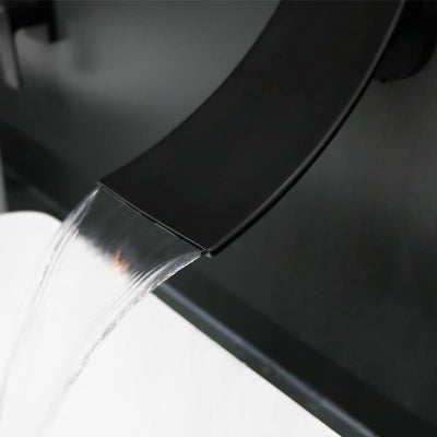 Sleek Single Lever Wall Mounted Waterfall Faucet for Bathroom Sink | OpalDwell OpalDwell