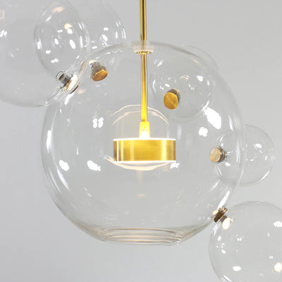 Nordic Snowball Glass Chandelier With Matte Or Clear Orbs - OpalDwell