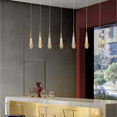 DrizzleDrop Pendant Light by Luneo with LED Drops Ambient OpalDwell