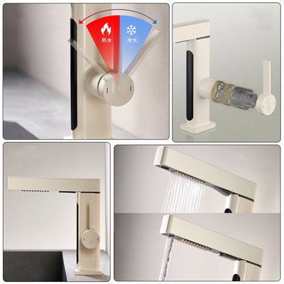 Alyra Single-Hole Pull-Out Faucet With Temperature Readout | OpalDwell OpalDwell